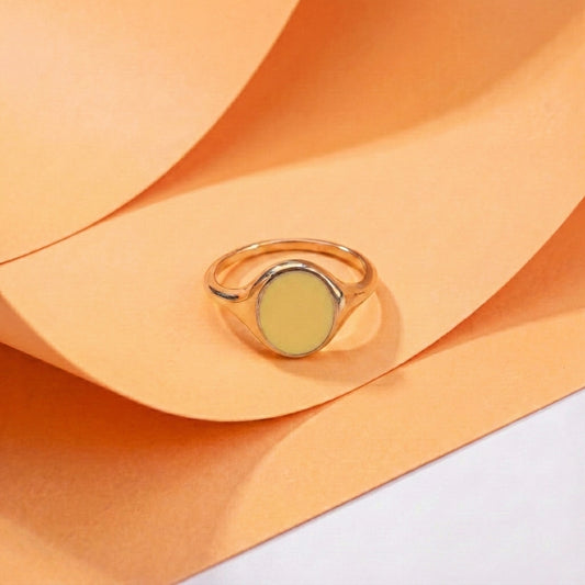 JOOSJE signetring butter yellow zomercollectie goud — Mélis-Mélos